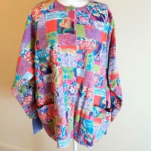 Life multicolored patchwork print painting smock